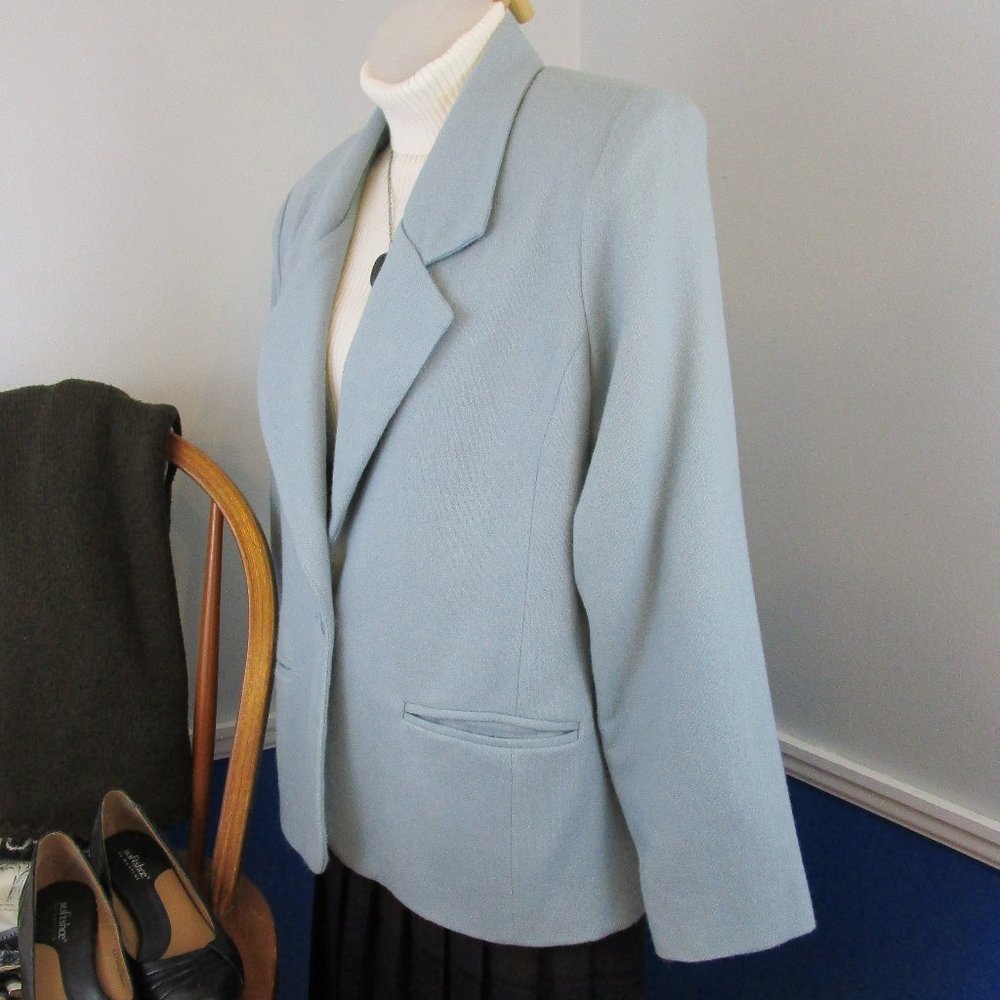 🎉3X Host Pick🎉 Vintage 80's Blue Blazer - Picture 3 of 8